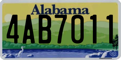 AL license plate 4AB7011