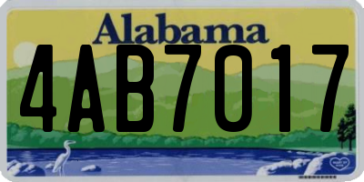 AL license plate 4AB7017