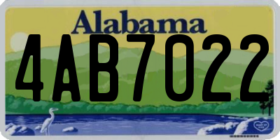 AL license plate 4AB7022