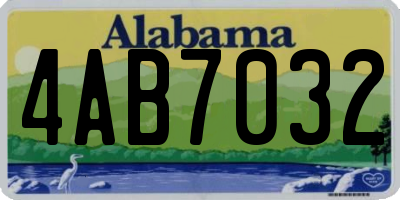 AL license plate 4AB7032