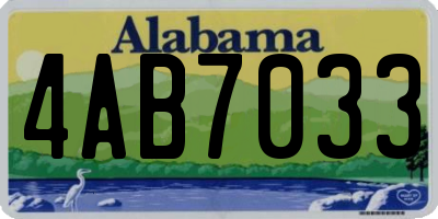 AL license plate 4AB7033