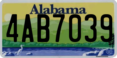 AL license plate 4AB7039