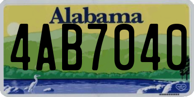 AL license plate 4AB7040