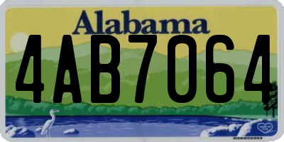 AL license plate 4AB7064