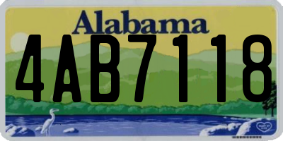AL license plate 4AB7118