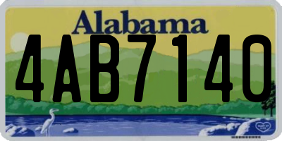 AL license plate 4AB7140