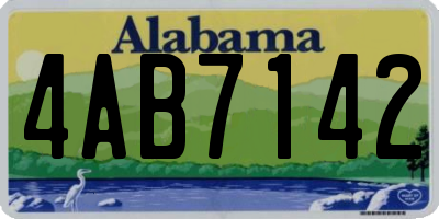 AL license plate 4AB7142