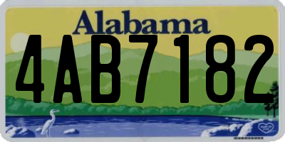AL license plate 4AB7182