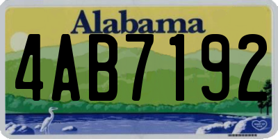 AL license plate 4AB7192