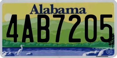 AL license plate 4AB7205