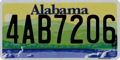 AL license plate 4AB7206