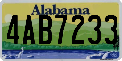 AL license plate 4AB7233
