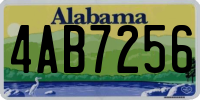 AL license plate 4AB7256