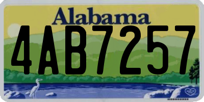 AL license plate 4AB7257