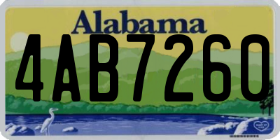 AL license plate 4AB7260