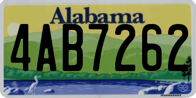 AL license plate 4AB7262