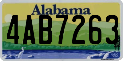 AL license plate 4AB7263