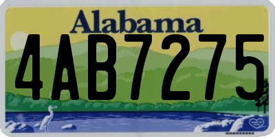 AL license plate 4AB7275