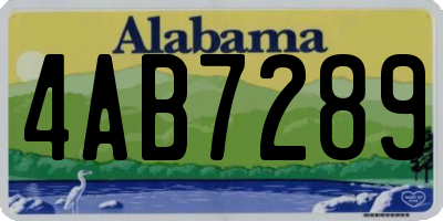 AL license plate 4AB7289