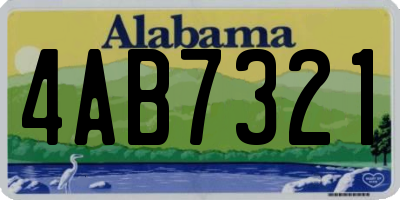 AL license plate 4AB7321