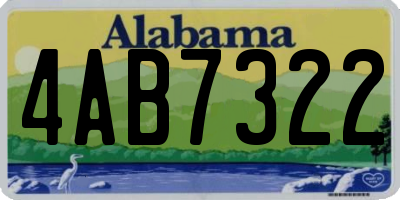 AL license plate 4AB7322