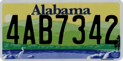 AL license plate 4AB7342