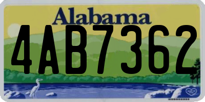 AL license plate 4AB7362