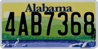 AL license plate 4AB7368