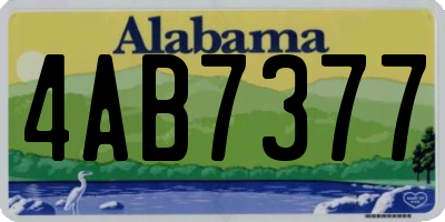 AL license plate 4AB7377