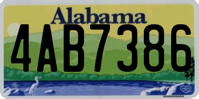 AL license plate 4AB7386
