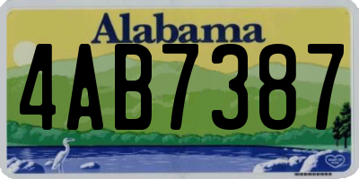 AL license plate 4AB7387