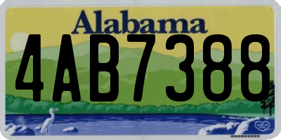 AL license plate 4AB7388
