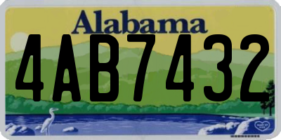 AL license plate 4AB7432