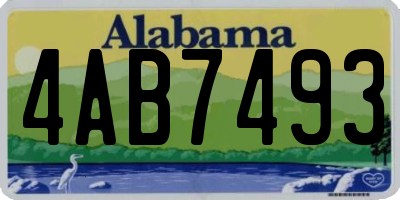 AL license plate 4AB7493