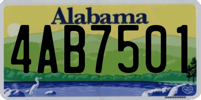 AL license plate 4AB7501