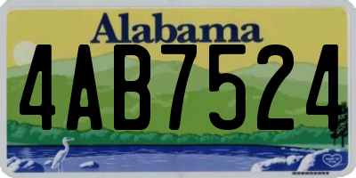 AL license plate 4AB7524