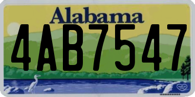AL license plate 4AB7547