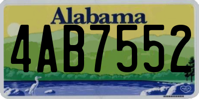 AL license plate 4AB7552