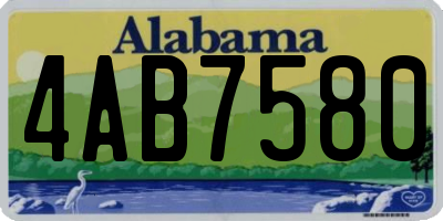 AL license plate 4AB7580