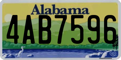 AL license plate 4AB7596