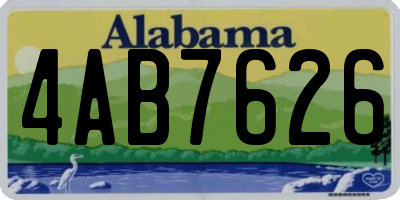 AL license plate 4AB7626