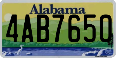 AL license plate 4AB7650