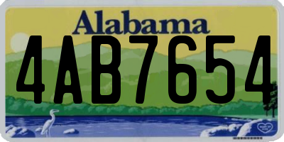 AL license plate 4AB7654