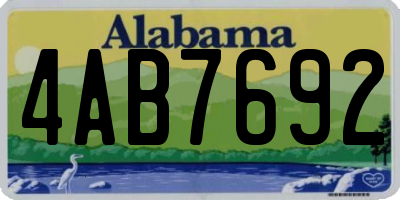 AL license plate 4AB7692