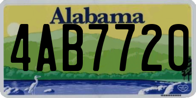 AL license plate 4AB7720