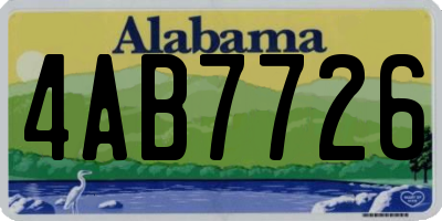 AL license plate 4AB7726