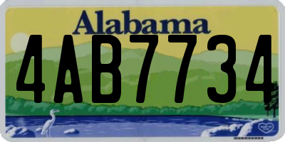 AL license plate 4AB7734