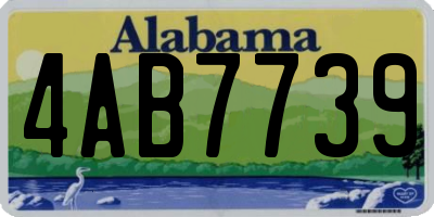AL license plate 4AB7739