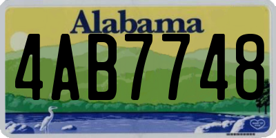 AL license plate 4AB7748