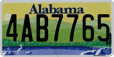 AL license plate 4AB7765